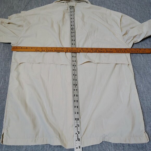 VINTAGE Tarponwear Simms Fishing Shirt Size Large Khaki Long Sleeve Performance - Picture 7 of 10